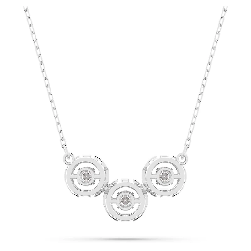 Una necklace, Round cut, White, Rhodium plated by SWAROVSKI