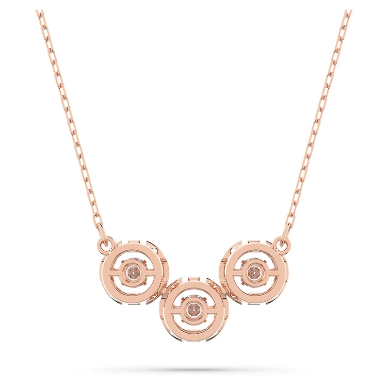 Swarovski Sparkling Dance Trilogy necklace, Round cut, White, Rose gold-tone plated by SWAROVSKI