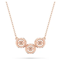 Swarovski Sparkling Dance Trilogy necklace, Round cut, White, Rose gold-tone plated by SWAROVSKI