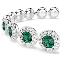 Una Angelic bracelet, Round cut, Pavé, Medium, Green, Rhodium plated by SWAROVSKI