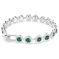 Una Angelic bracelet, Round cut, Pavé, Medium, Green, Rhodium plated by SWAROVSKI