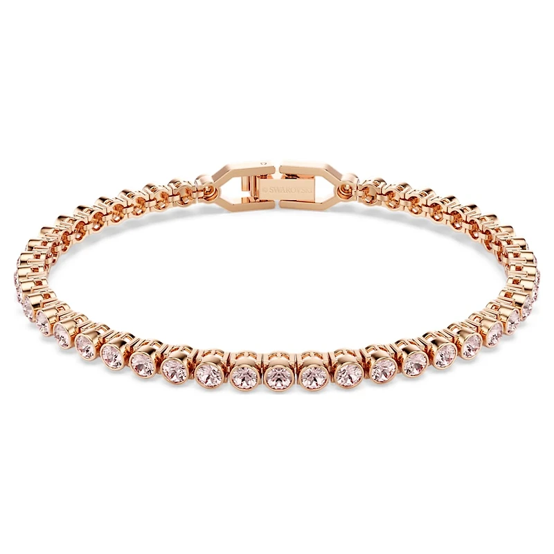 Imber Emily Tennis bracelet, Round cut, Pink, Rose gold-tone plated by SWAROVSKI