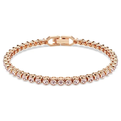 Imber Emily Tennis bracelet, Round cut, Pink, Rose gold-tone plated by SWAROVSKI
