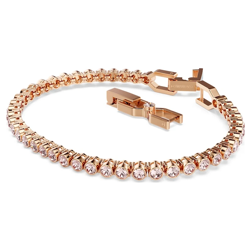Imber Emily Tennis bracelet, Round cut, Pink, Rose gold-tone plated by SWAROVSKI