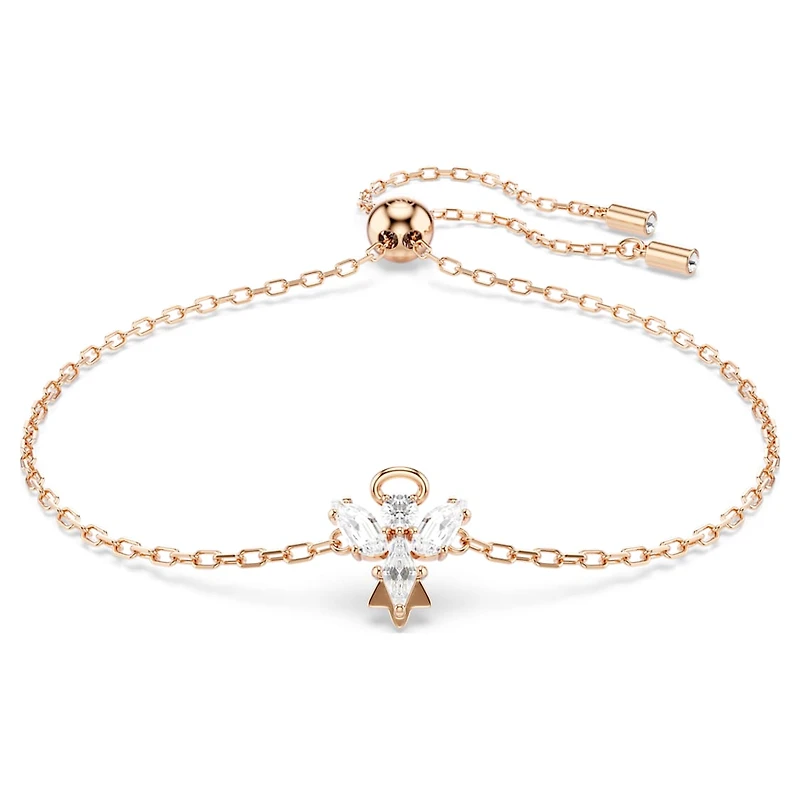 Magic bracelet, Angel, White, Rose gold-tone plated by SWAROVSKI