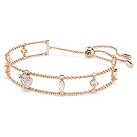 One bracelet, Mixed cuts, Heart, Pink, Rose gold-tone plated by SWAROVSKI