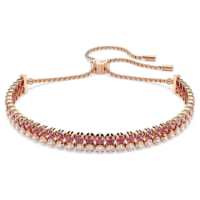 Matrix bracelet, Red, Rose gold-tone plated by SWAROVSKI