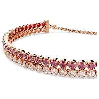 Matrix bracelet, Red, Rose gold-tone plated by SWAROVSKI