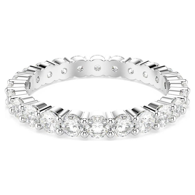 Stilla ring, Set (2), Round cut, White, Rhodium plated by SWAROVSKI