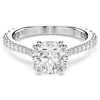 Stilla ring, Set (2), Round cut, White, Rhodium plated by SWAROVSKI