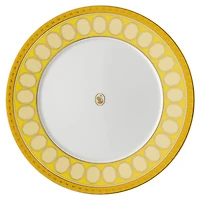 Signum dinner plate, Porcelain, Yellow by SWAROVSKI