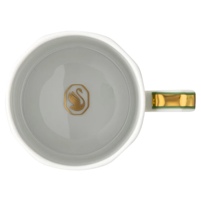 Signum espresso cup with saucer, Porcelain, Green by SWAROVSKI