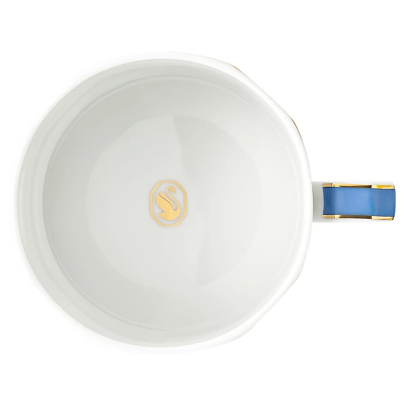 Signum teacup with saucer, Porcelain, Blue by SWAROVSKI