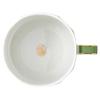 Signum teacup with saucer, Porcelain, Green by SWAROVSKI