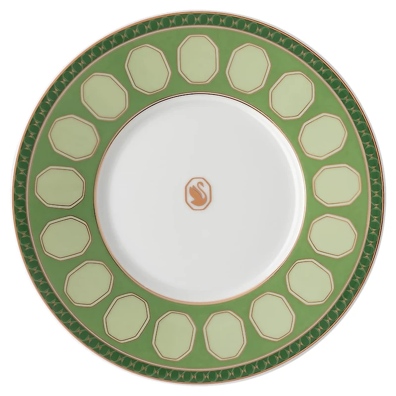 Signum teacup with saucer, Porcelain, Green by SWAROVSKI