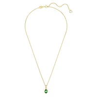Chroma pendant, Pear cut, Green, Gold-tone plated by SWAROVSKI