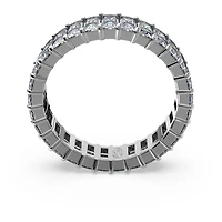 Matrix ring, Baguette cut, Grey, Ruthenium plated by SWAROVSKI