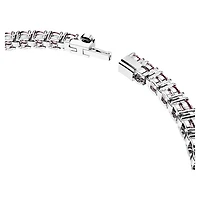Matrix Tennis bracelet, Round cut, Pink, Rhodium plated by SWAROVSKI