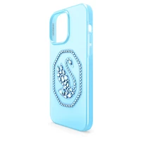 Smartphone case, Swan, iPhone® 14 Pro Max, Blue by SWAROVSKI