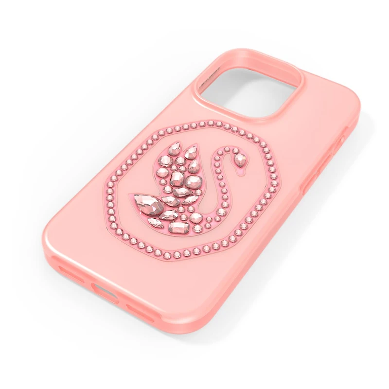 Smartphone case, Swan, iPhone® 14 Pro, Pale pink by SWAROVSKI