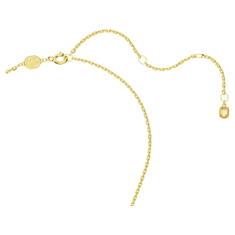 Idyllia necklace, Flower, Yellow, Gold-tone plated by SWAROVSKI