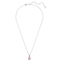 Birthstone pendant, Square cut, October, Pink, Rhodium plated by SWAROVSKI