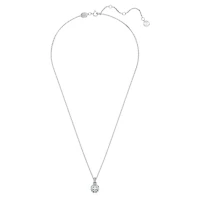 Birthstone pendant, Square cut, March, Blue, Rhodium plated by SWAROVSKI