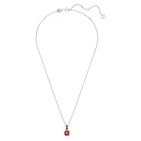 Birthstone pendant, Square cut, July, Red, Rhodium plated by SWAROVSKI