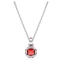 Birthstone pendant, Square cut, July, Red, Rhodium plated by SWAROVSKI