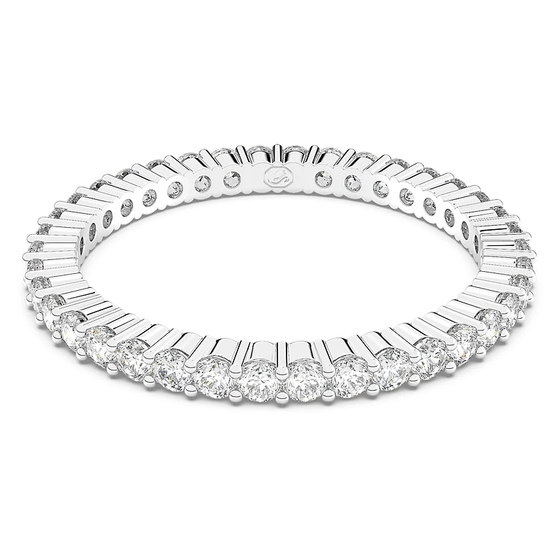 Matrix Vittore ring, Round cut, White, Silver-tone finish by SWAROVSKI