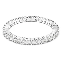 Matrix Vittore ring, Round cut, White, Silver-tone finish by SWAROVSKI