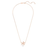 Volta necklace, Bow, Small, White, Rose gold-tone plated by SWAROVSKI
