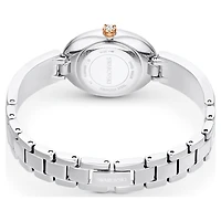 Crystal Rock oval watch, Swiss Made, Crystal bracelet, White, Stainless steel by SWAROVSKI