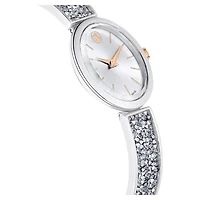 Crystal Rock oval watch, Swiss Made, Crystal bracelet, White, Stainless steel by SWAROVSKI