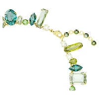 Gema necklace, Mixed cuts, Green, Gold-tone plated by SWAROVSKI
