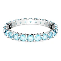 Matrix ring, Round cut, Blue, Rhodium plated by SWAROVSKI