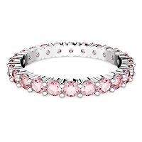 Matrix ring, Round cut, Pink, Rhodium plated by SWAROVSKI