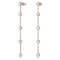 Constella drop earrings, Round cut, White, Rose gold-tone plated by SWAROVSKI