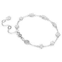 Mesmera bracelet, Mixed cuts, Scattered design, White, Rhodium plated by SWAROVSKI