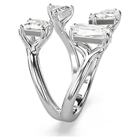 Mesmera open ring, Mixed cuts, White, Silver-tone finish by SWAROVSKI