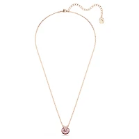 Bella V pendant, Round cut, Pink, Rose gold-tone plated by SWAROVSKI