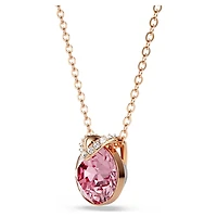 Bella V pendant, Round cut, Pink, Rose gold-tone plated by SWAROVSKI