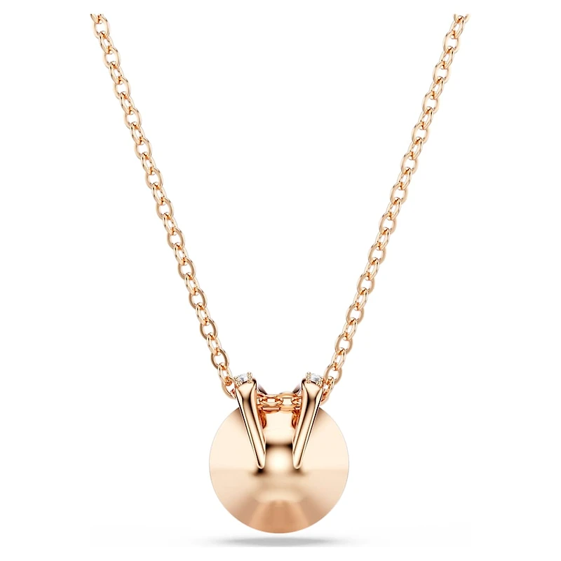 Bella V pendant, Round cut, Pink, Rose gold-tone plated by SWAROVSKI