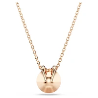 Bella V pendant, Round cut, Pink, Rose gold-tone plated by SWAROVSKI