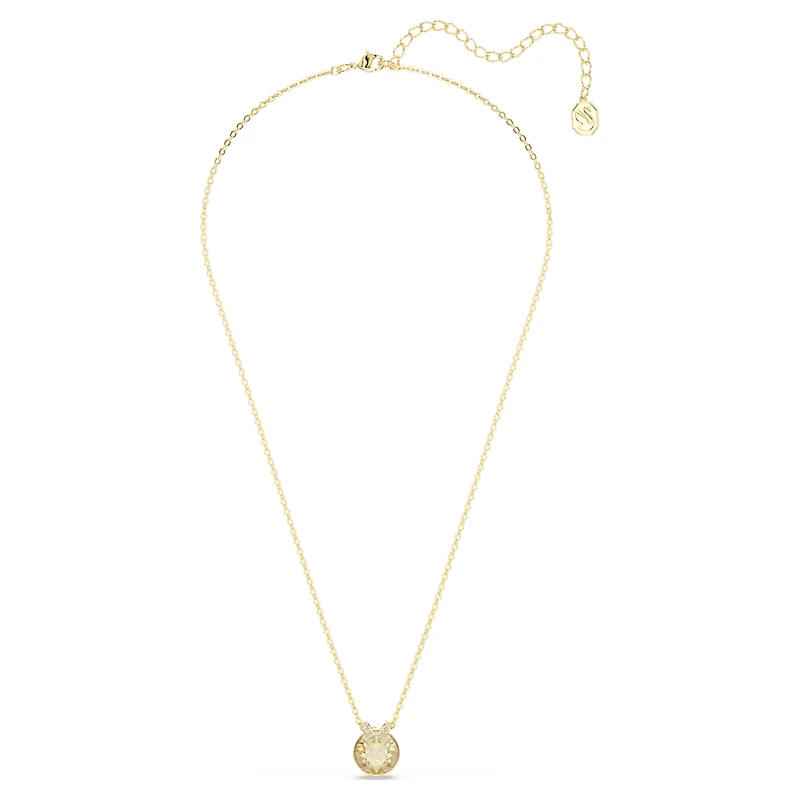 Bella V pendant, Round cut, Gold tone, Gold-tone plated by SWAROVSKI