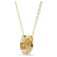 Bella V pendant, Round cut, Gold tone, Gold-tone plated by SWAROVSKI