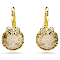 Bella V drop earrings, Round cut, Gold tone, Gold-tone plated by SWAROVSKI