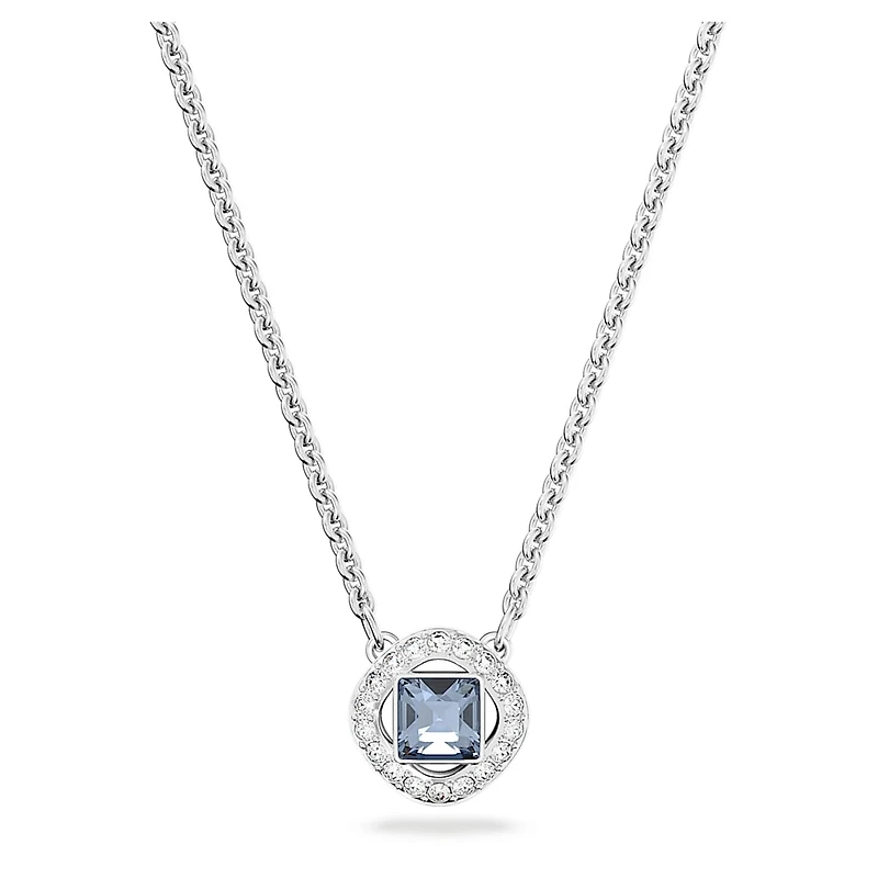 Una Angelic necklace, Mixed cuts, Blue, Rhodium plated by SWAROVSKI