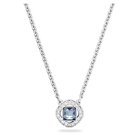 Una Angelic necklace, Mixed cuts, Blue, Rhodium plated by SWAROVSKI