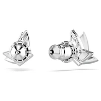 Idyllia Lilia stud earrings, Butterfly, Blue, Rhodium plated by SWAROVSKI